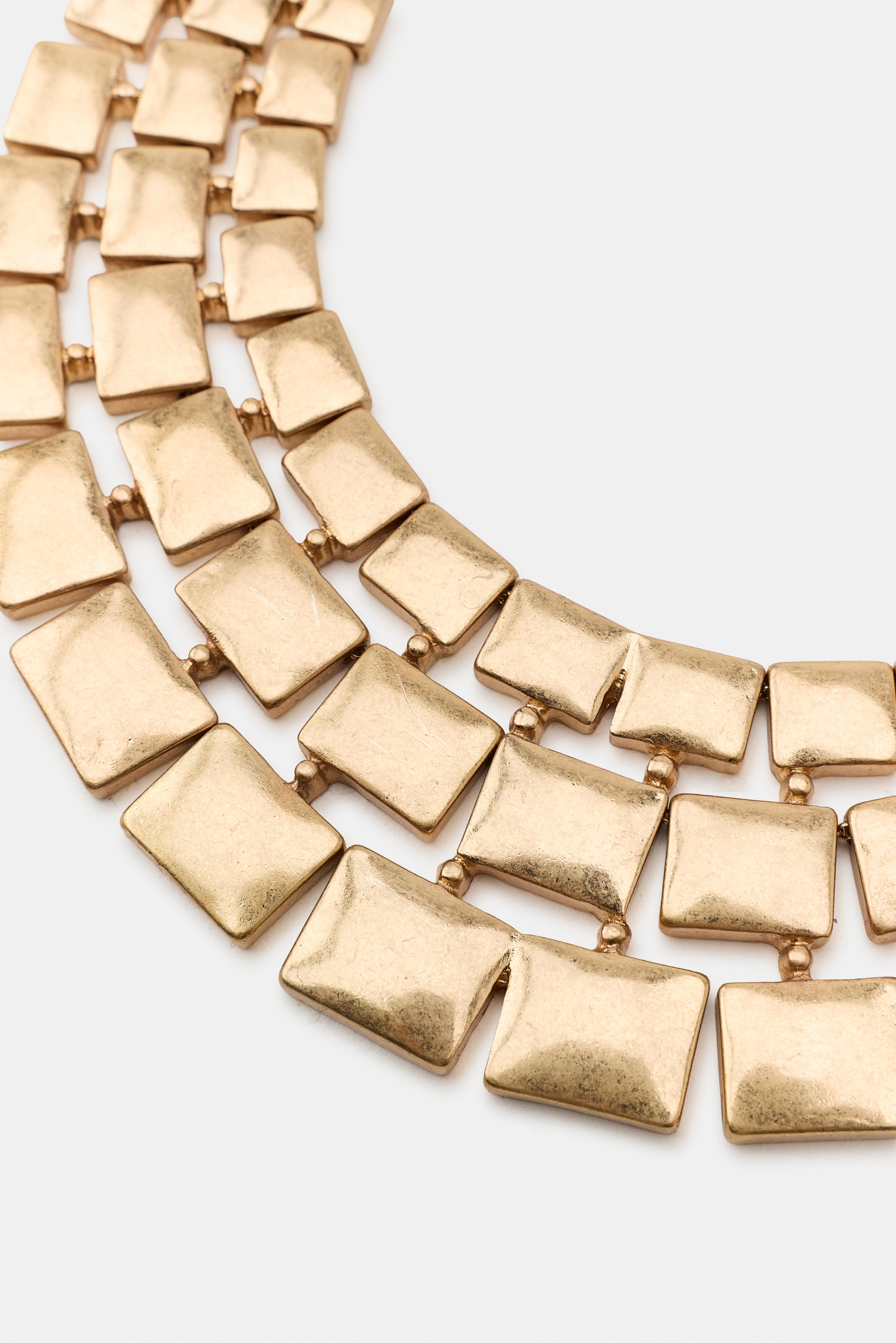 TRIPLE METAL PLATE NECKLACE